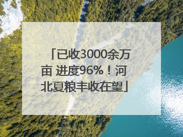 已收3000余万亩 进度96%！河北夏粮丰收在望